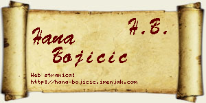 Hana Bojičić vizit kartica